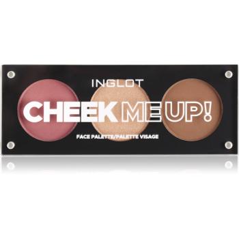 Inglot Face Palette rozjasňovač, bronzer a tvářenka odstín Cheek Me Up! 7 g