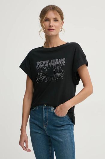 Bavlněné tričko Pepe Jeans LIRA černá barva, PL505996