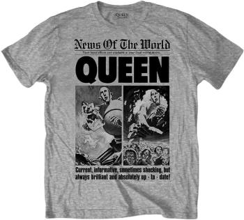 Queen Tričko News of the World 40th Front Page Unisex Grey L