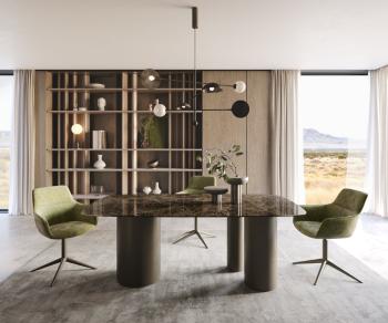 Jídelní stůl Edge oválný 200x100 keramika Laminam® Emperador