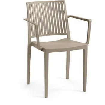 ROJAPLAST Židle zahradní BARS ARMCHAIR, taupe (5604916050545)