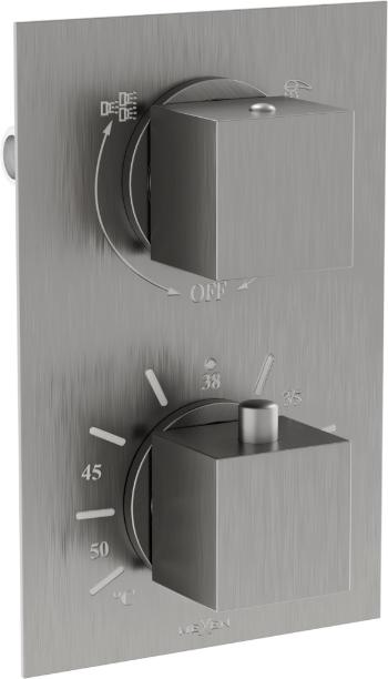 MEXEN - Cube termostatická batérie sprcha / vaňa 2-output grafit 77502-66