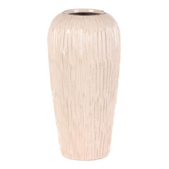 Vază ceramică rotundă, alb-bej , 17 x 17 x 34 cm, 34 cm