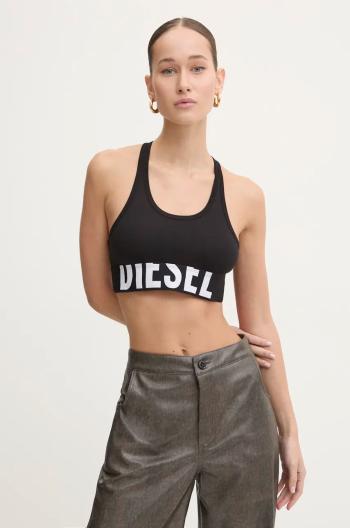 Sportovní podprsenka Diesel UFSB-COTTON-RACE-BRALETTE černá barva, A14591.0HMAU