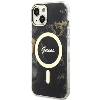 Guess Marble IML MagSafe Kompatibilní Zadní Kryt pro iPhone 13 Black (GUHMP13MHTMRSK)