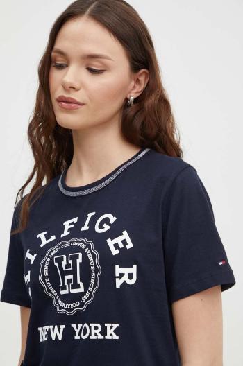 Bavlněné tričko Tommy Hilfiger tmavomodrá barva, WW0WW41575