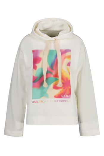 MIKINA GANT RELAXED FLORAL GRAPHIC HOODIE EGGSHELL