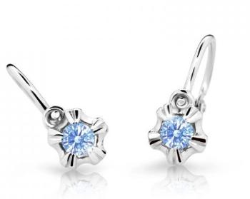 Cutie Jewellery Dětské náušnice z bílého zlata C2158-10-X-2 světle modrá