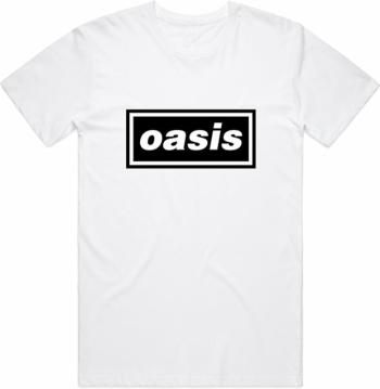 Oasis Tričko Decca Logo Unisex White XL