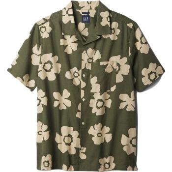 GAP SS LINEN Pánská košile, khaki, velikost