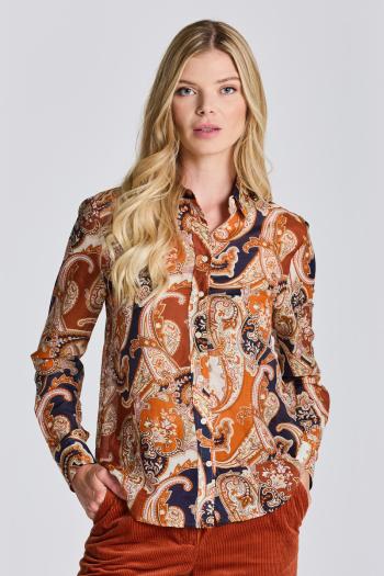 KOŠILE GANT D2. REG PAISLEY COTTON SILK SHIRT GOLDEN ORANGE