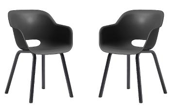Záhradné plastové kreslá ANNECY DUO (antracit), 2 ks