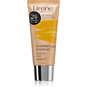 Lirene Vitamin C rozjasňující fluidní make-up pro dlouhotrvající efekt odstín 03 Beige 30 ml