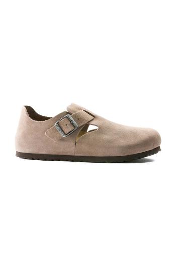 Semišové polobotky Birkenstock London béžová barva, 1010504