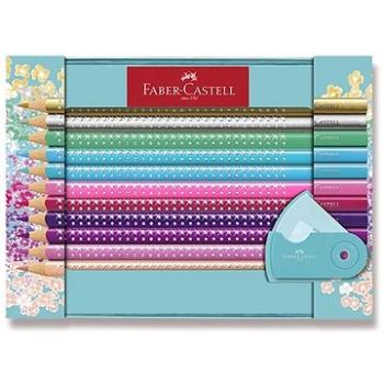 Pastelky FABER-CASTELL Sparkle v designové plechové dóze, sada 21 ks (4005402016419)