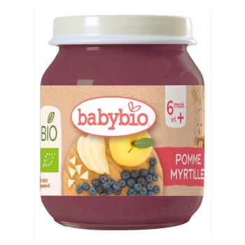BABYBIO Bio jablko a čučoriedky 4m+ 130 g