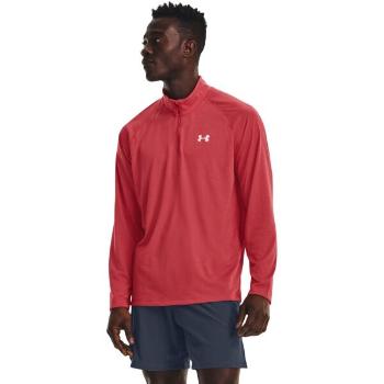 Under Armour STREAKER HALF ZIP Pánské triko s dlouhým rukávem, červená, velikost