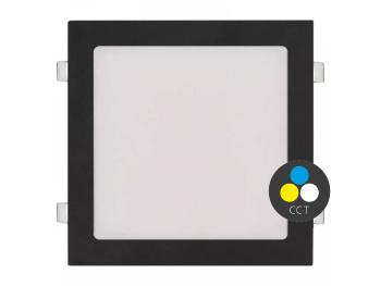 T-LED Černý vestavný LED panel hranatý 300 x 300mm 24W 24V CCT 102215