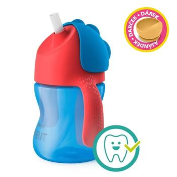 Philips AVENT Hrneček s ohebným brčkem 200 ml chlapec+dárek PETITE&MARS Miska 6m+