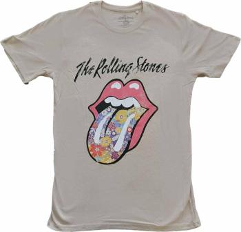 The Rolling Stones Tričko Flowers Tongue Unisex Sand L