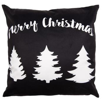 Černý povlak na polštář se stromky Black&White X-Mas - 45*45 cm BWX22