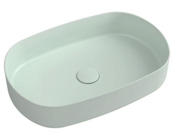 ISVEA INFINITY OVAL keramické umyvadlo na desku, 55x36cm, zelená mint 10NF65055-2T