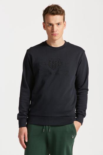 MIKINA GANT REG TONAL SHIELD C-NECK SWEAT BLACK