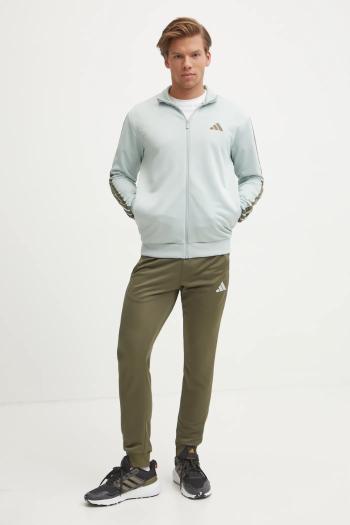 Tepláková súprava adidas 3S FT TT TS pánska, šedá farba, JI8874