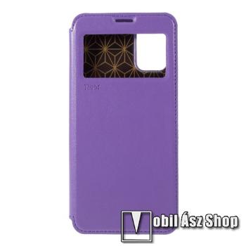 ROAR KOREA notesz / flip tok - LILA - oldalra nyíló ablakos flip cover, asztali tartó funkció, belső zseb - SAMSUNG Galaxy A71 (SM-A715F) - GYÁRI