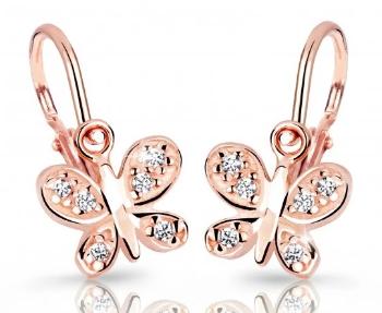Cutie Jewellery Dětské náušnice z růžového zlata C2748-10-X-4 bílá
