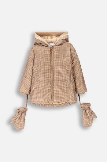 Dětská bunda Coccodrillo hnědá barva, OUTERWEAR BOY NEWBORN