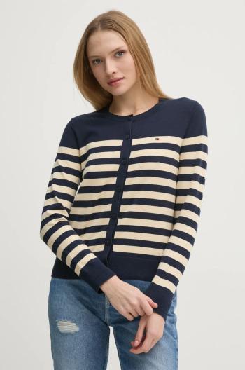 Kardigan Tommy Hilfiger dámský, tmavomodrá barva, lehký, WW0WW42370