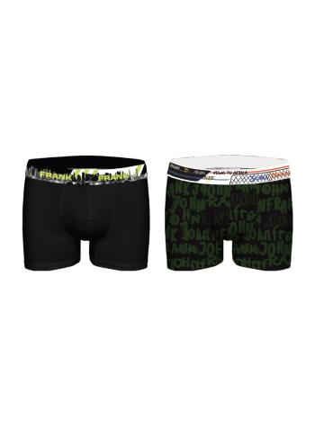 Pánské boxerky John Frank JF2BBID04 2PACK M Černá