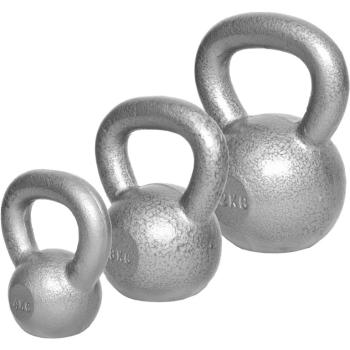 Gorilla Sports Kettlebell sada, litinová, 4, 8, 12 kg