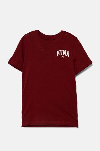 Dětské bavlněné tričko Puma SQUAD Smallphic Tee vínová barva, s potiskem, 682773