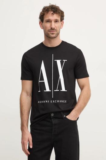 Bavlněné tričko Armani Exchange černá barva, s potiskem, 8NZTPA ZJH4Z NOS