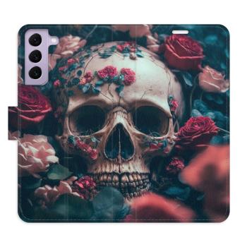 Flipové pouzdro iSaprio - Skull in Roses 02 - Samsung Galaxy S22 5G