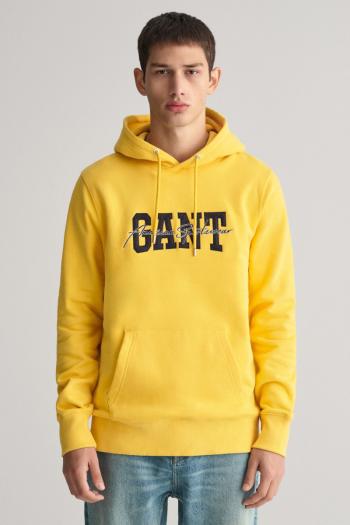 MIKINA GANT ARCH SCRIPT HOODIE SMOOTH YELLOW