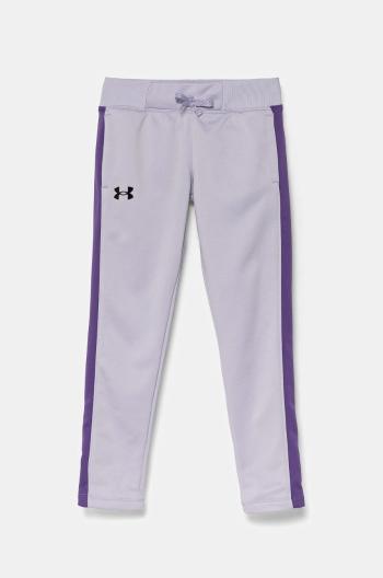 Dětské tepláky Under Armour Fleece Pants fialová barva, hladké, 1356489