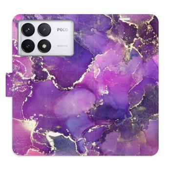 Flipové pouzdro iSaprio - Purple Marble - Poco F6 Pro