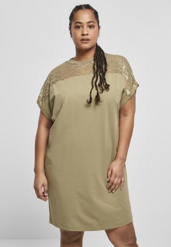 Urban Classics Ladies Lace Tee Dress khaki - L