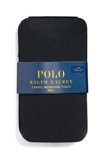 Dětské punčocháče Polo Ralph Lauren 2-pack černá barva