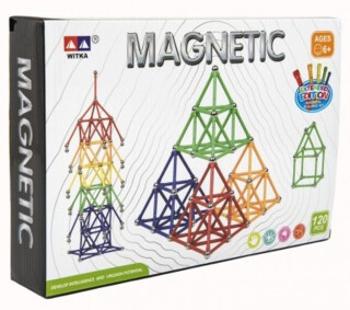 Magnetická stavebnice 120 ks plast/kov v krabici