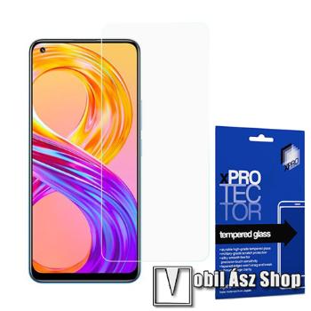 Xpro előlap védő karcálló edzett üveg - 0,33 mm vékony, 9H, Arc Edge, A képernyő sík részét védi! - Realme 8 / Realme 8 Pro - GYÁRI