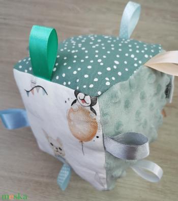 PRÉMIUM Babakocka "bulldog" - zsálya minky-vel