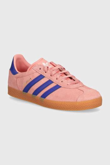 Dětské semišové sneakers boty adidas Originals GAZELLE růžová barva, IG9153