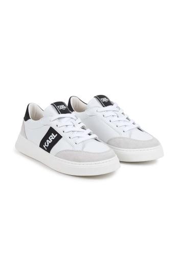 Dětské kožené sneakers boty Karl Lagerfeld bílá barva, Z30314