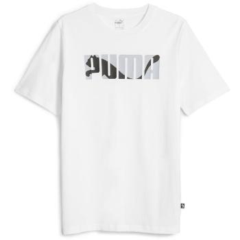 Puma GRAPHICS WORDING TEE Pánské triko, bílá, velikost