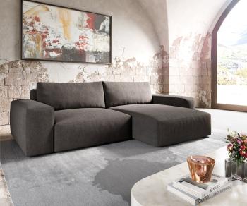 Rohová pohovka Lanzo XL 280x175 cm mikrovlákno khaki hnědá