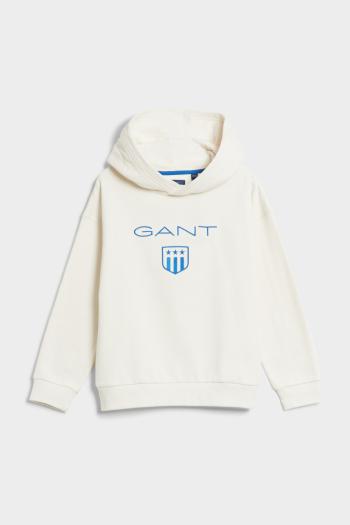 MIKINA GANT D2. CONTRAST SHIELD RELAXED HOODIE CREAM